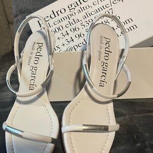 Pedro Garcia Silver and White Women's Sandals